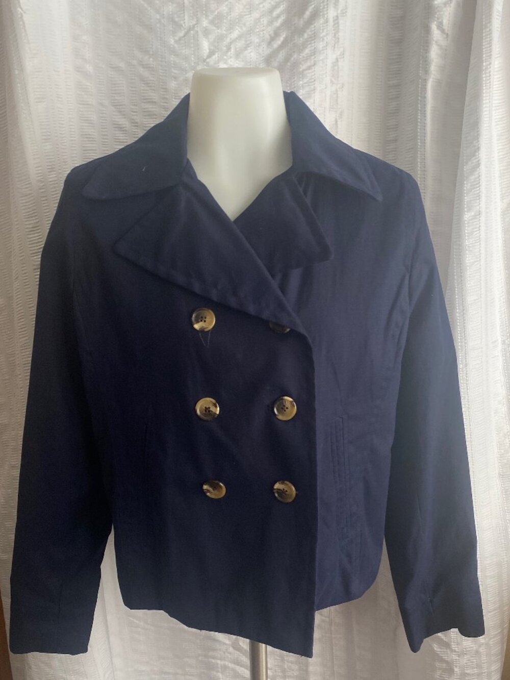 Isaac Mizrahi for Target Navy Double Breasted Peacoat Jacket